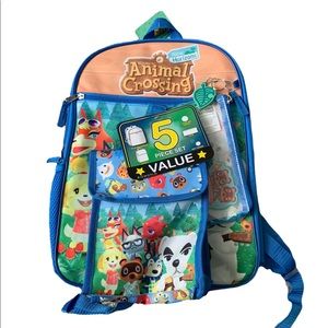NEW Animal Crossing New Horizons Bioworld 5 Piece Backpack Set With Lunchbag Etc